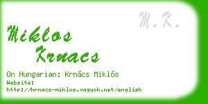 miklos krnacs business card